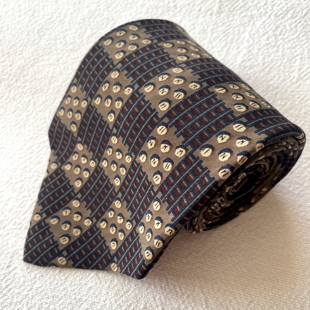 Stanley Blacker Men's Tie with a Multicolor Geometric Pattern